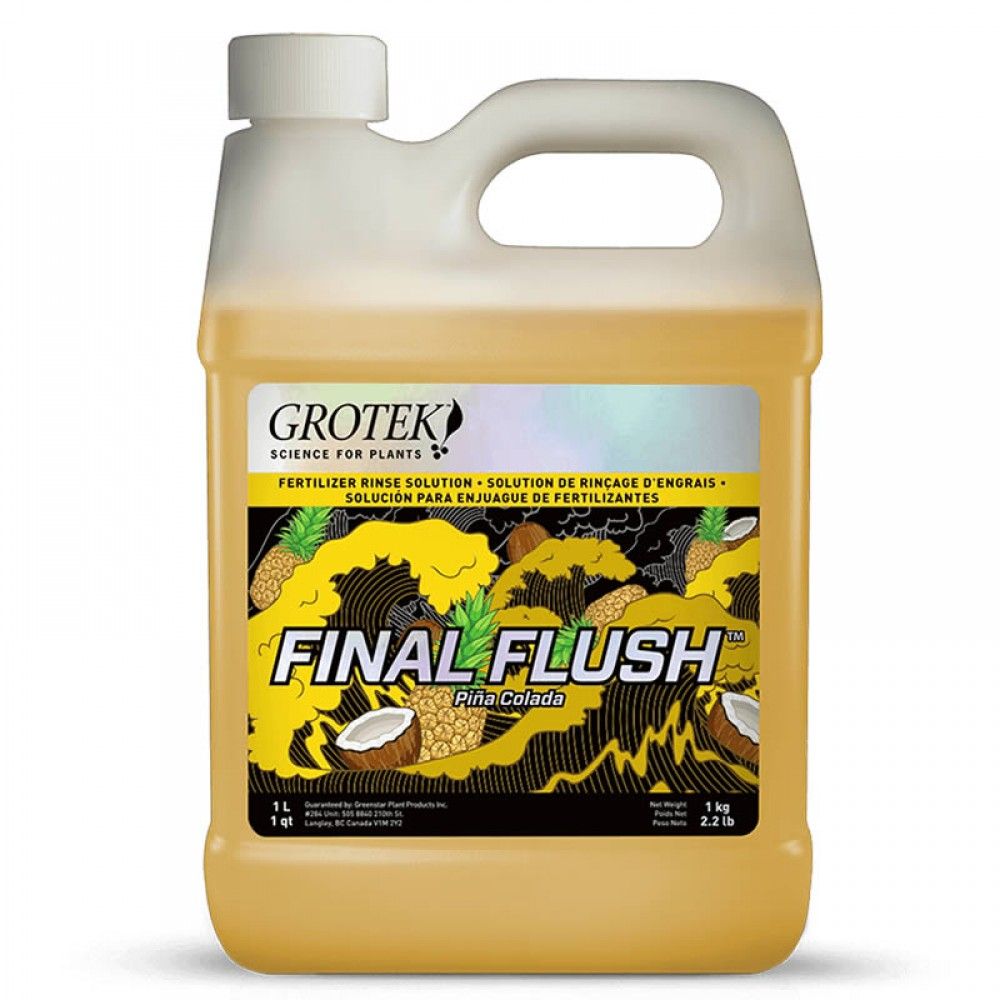 Grotek Final Flush - Solution De Rinçage Pour Substrats De Culture - Élimine Les Sels D'engrais - 1 Litre