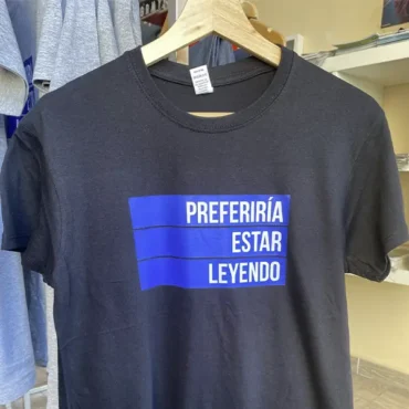 CAMISETA PREFERIRÍA ESTAR LEYENDO (NEGRA) - Imagen 2